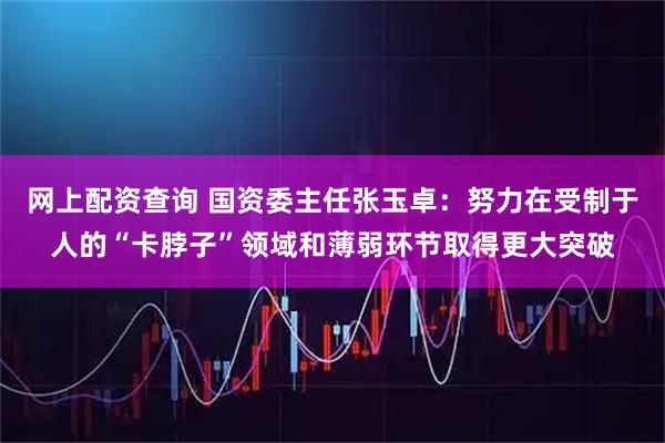 网上配资查询 国资委主任张玉卓：努力在受制于人的“卡脖子”领域和薄弱环节取得更大突破