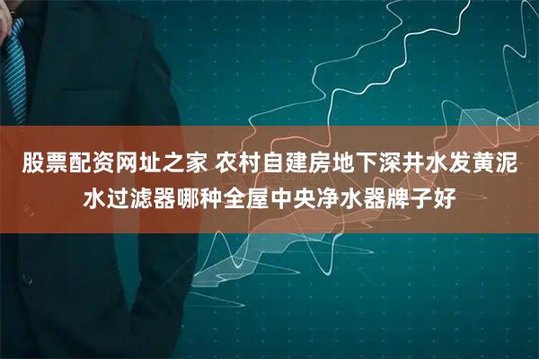 股票配资网址之家 农村自建房地下深井水发黄泥水过滤器哪种全屋中央净水器牌子好